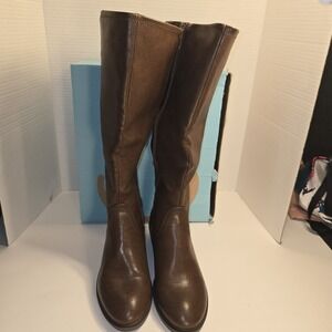 Barrington Nena WC Dark Brown Wide Shaft‎ Knee High Boots Women's 6.5W